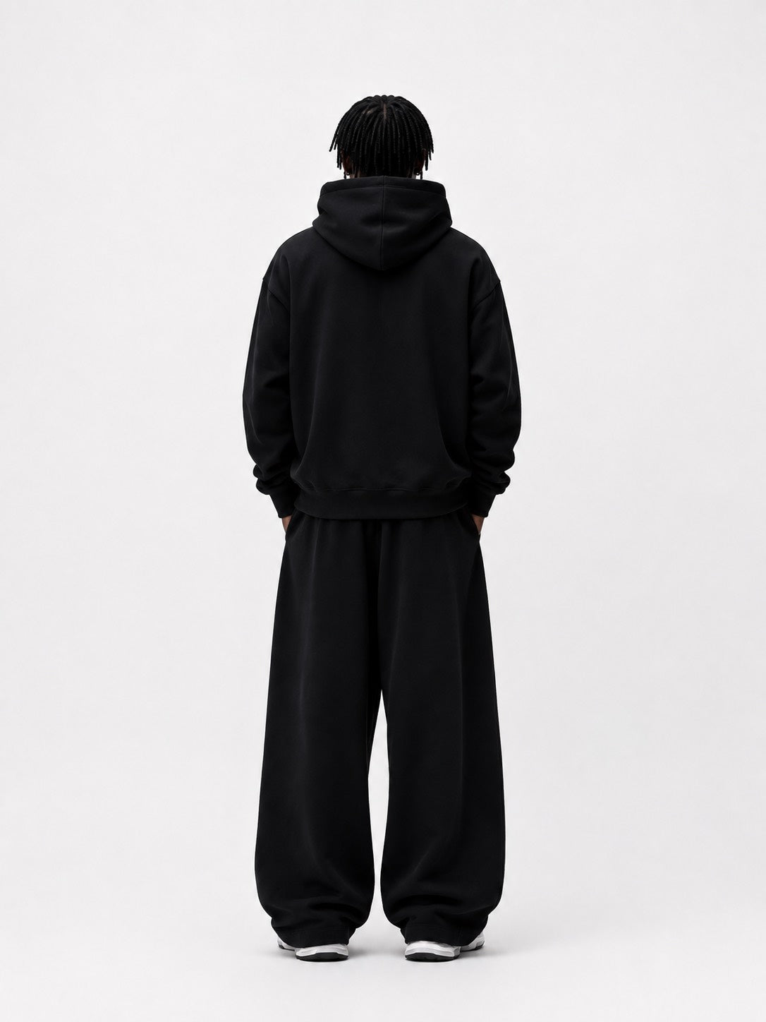 BOXY FIT HOODIE - BLACK